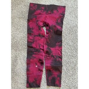 Lululemon In The Flow‎ Crop II Wine Berry Bordeaux Drama Size 10/12? No Tag EEUC